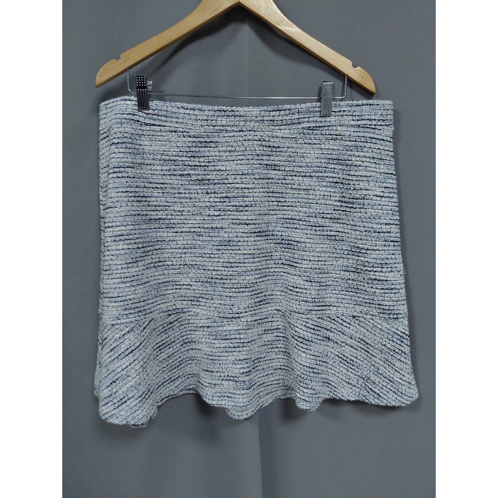 Loft Fibres Gray A-Line Mini Heathered Skirt Women Size Xl View 3